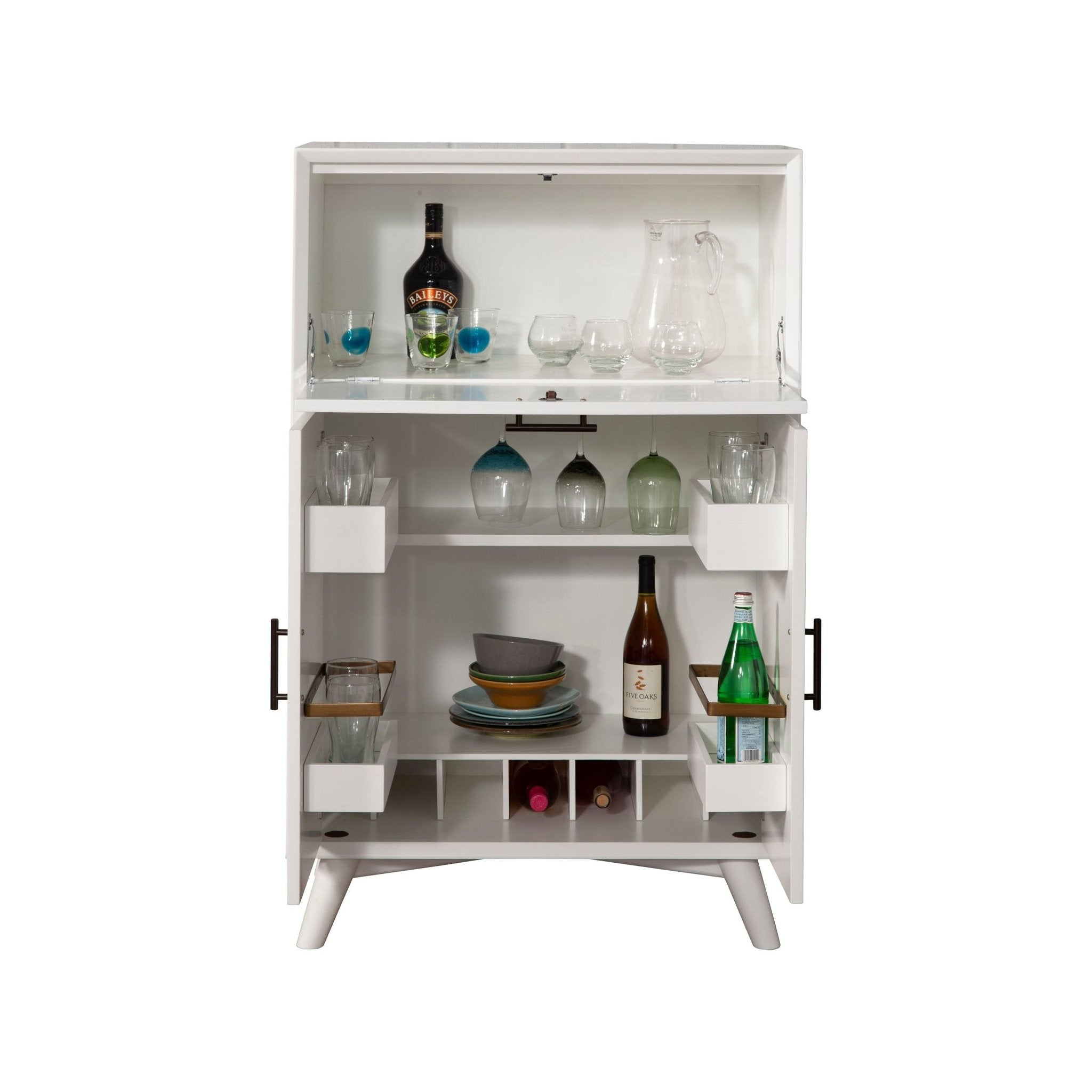 Mueble bar grande Flynn, color blanco