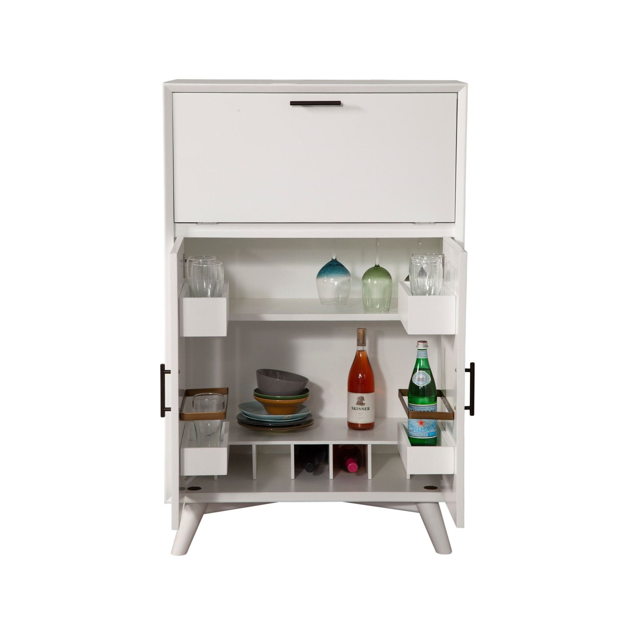 Mueble bar grande Flynn, color blanco