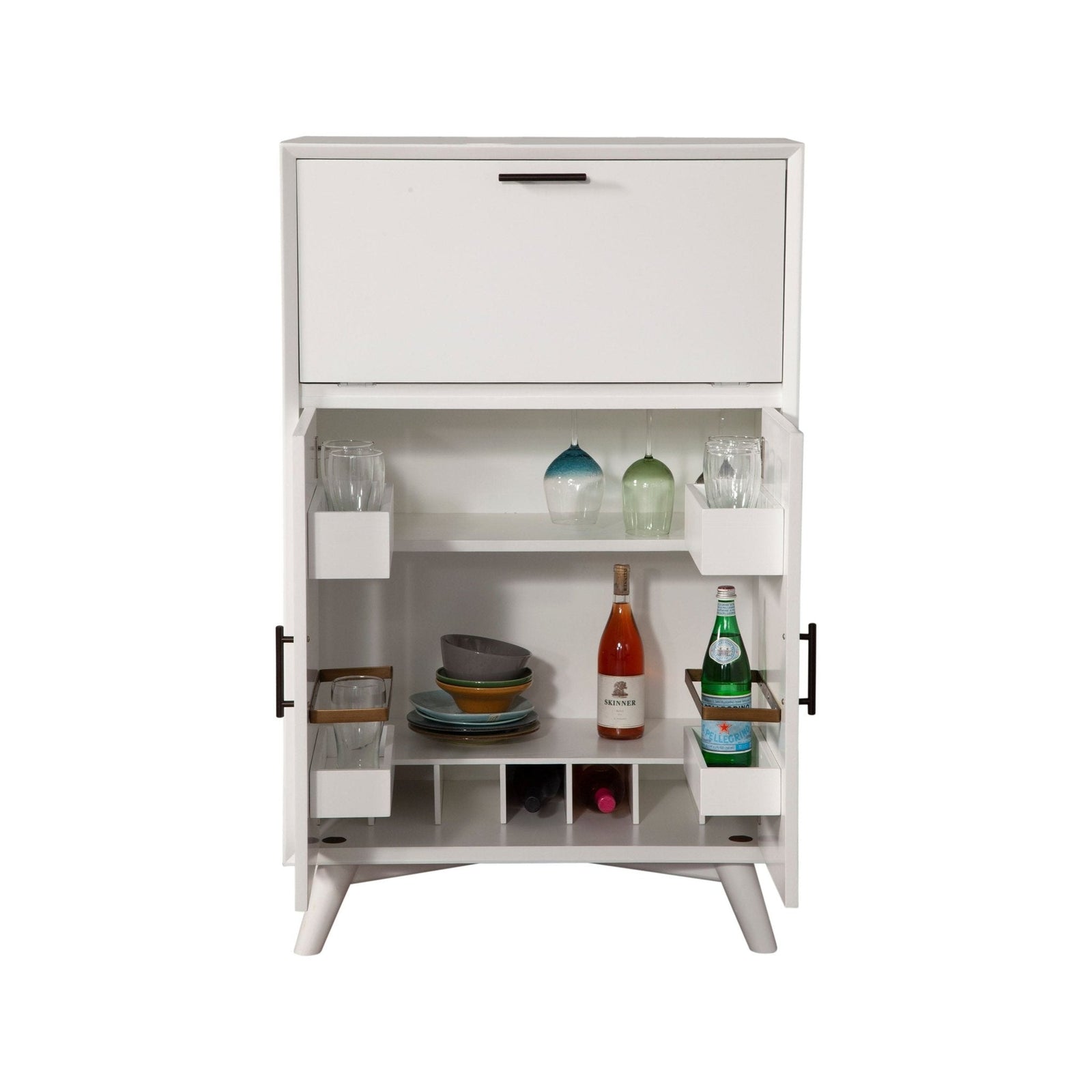 Mueble bar grande Flynn, color blanco
