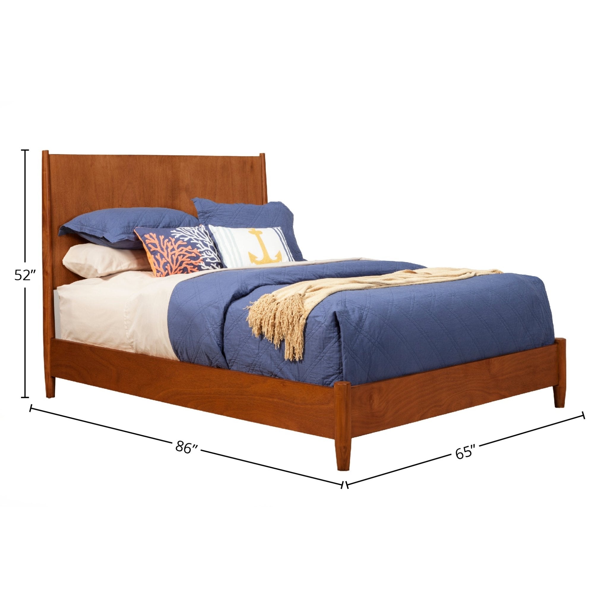 Cama con paneles Flynn, color castaño