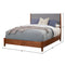Cama con paneles Flynn, castaño/gris