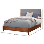 Cama con paneles Flynn, castaño/gris