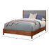 Cama con paneles Flynn, castaño/gris