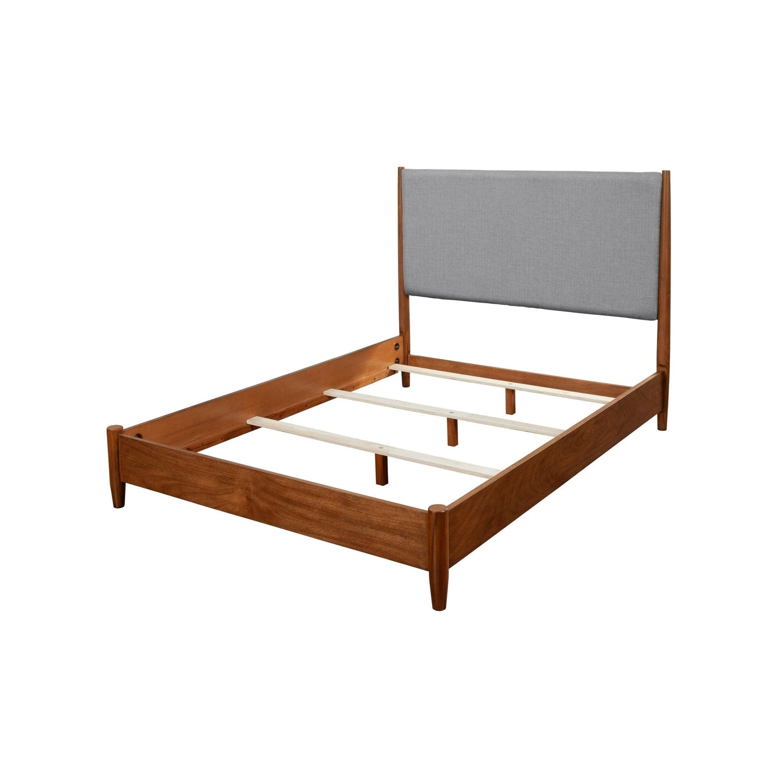 Cama con paneles Flynn, castaño/gris