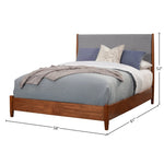 Cama con paneles Flynn, castaño/gris