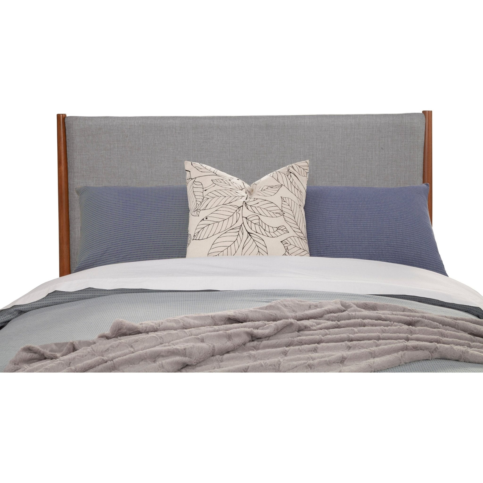 Cama con paneles Flynn, castaño/gris