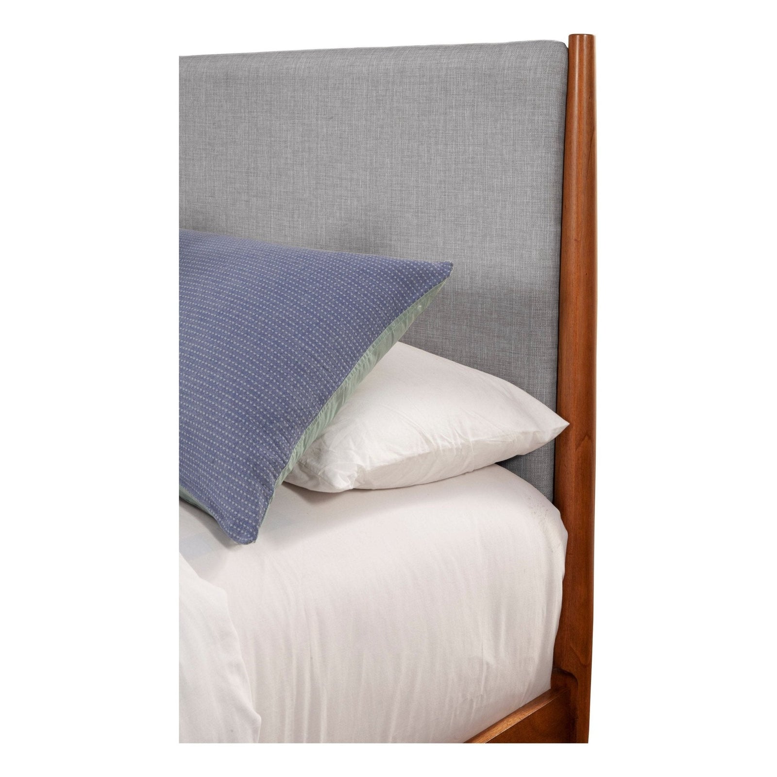 Cama con paneles Flynn, castaño/gris