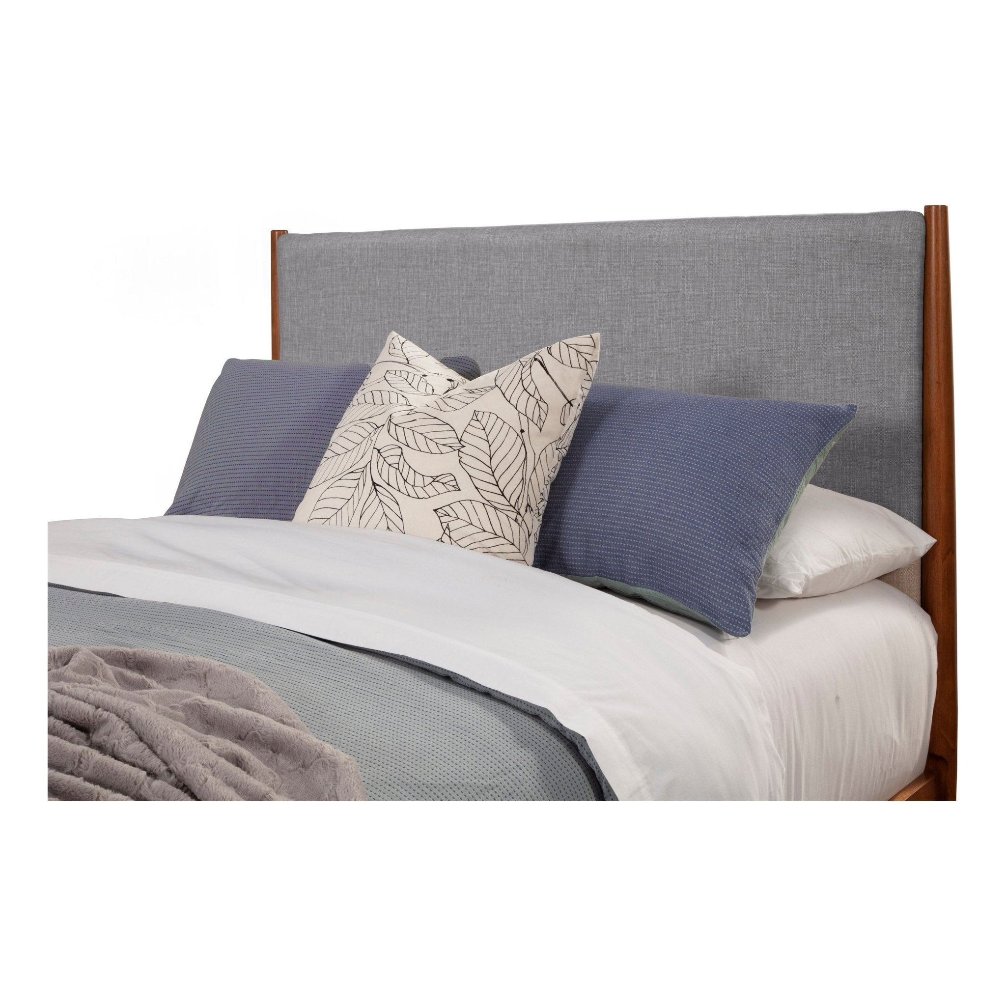 Cama con paneles Flynn, castaño/gris