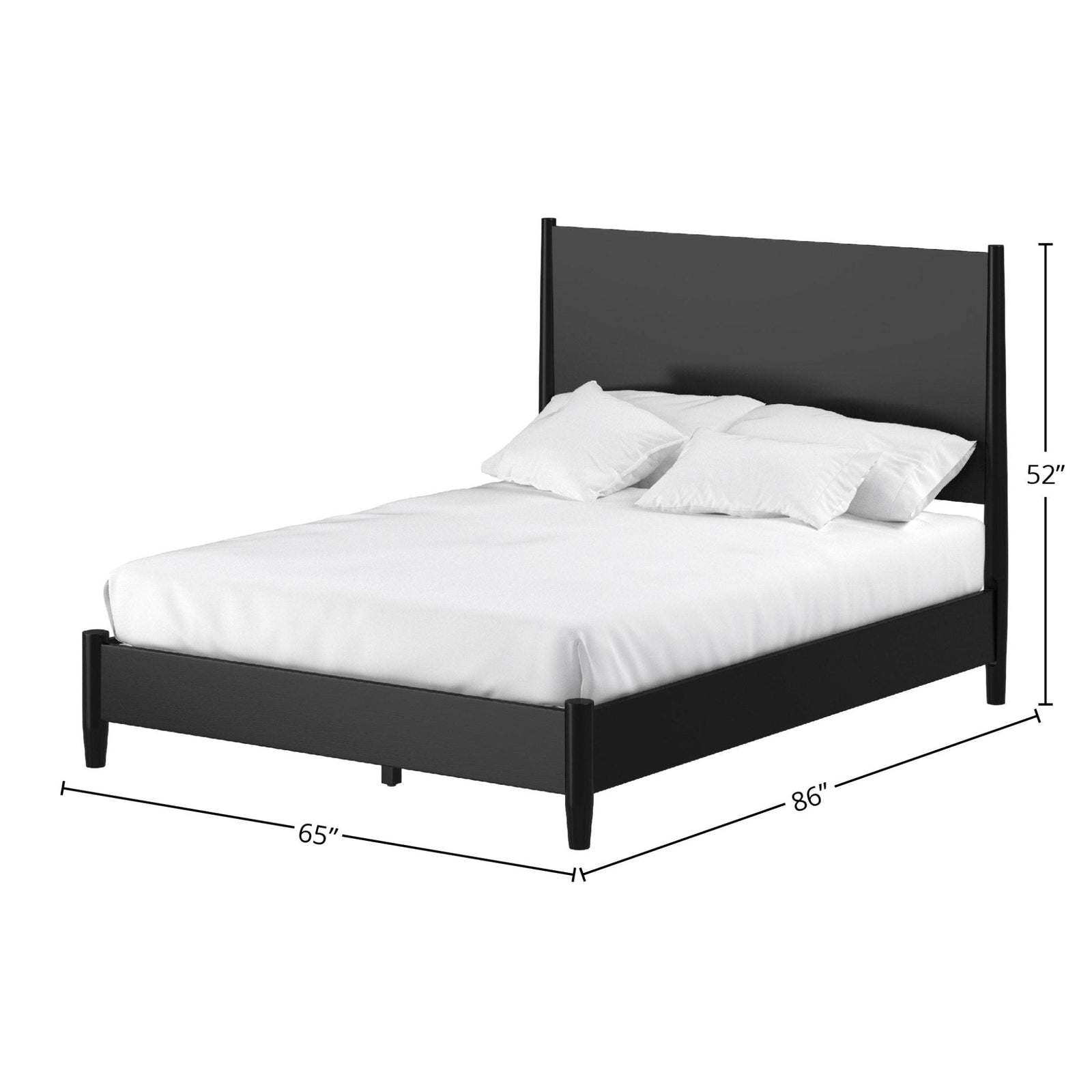 Cama con paneles Flynn, color negro