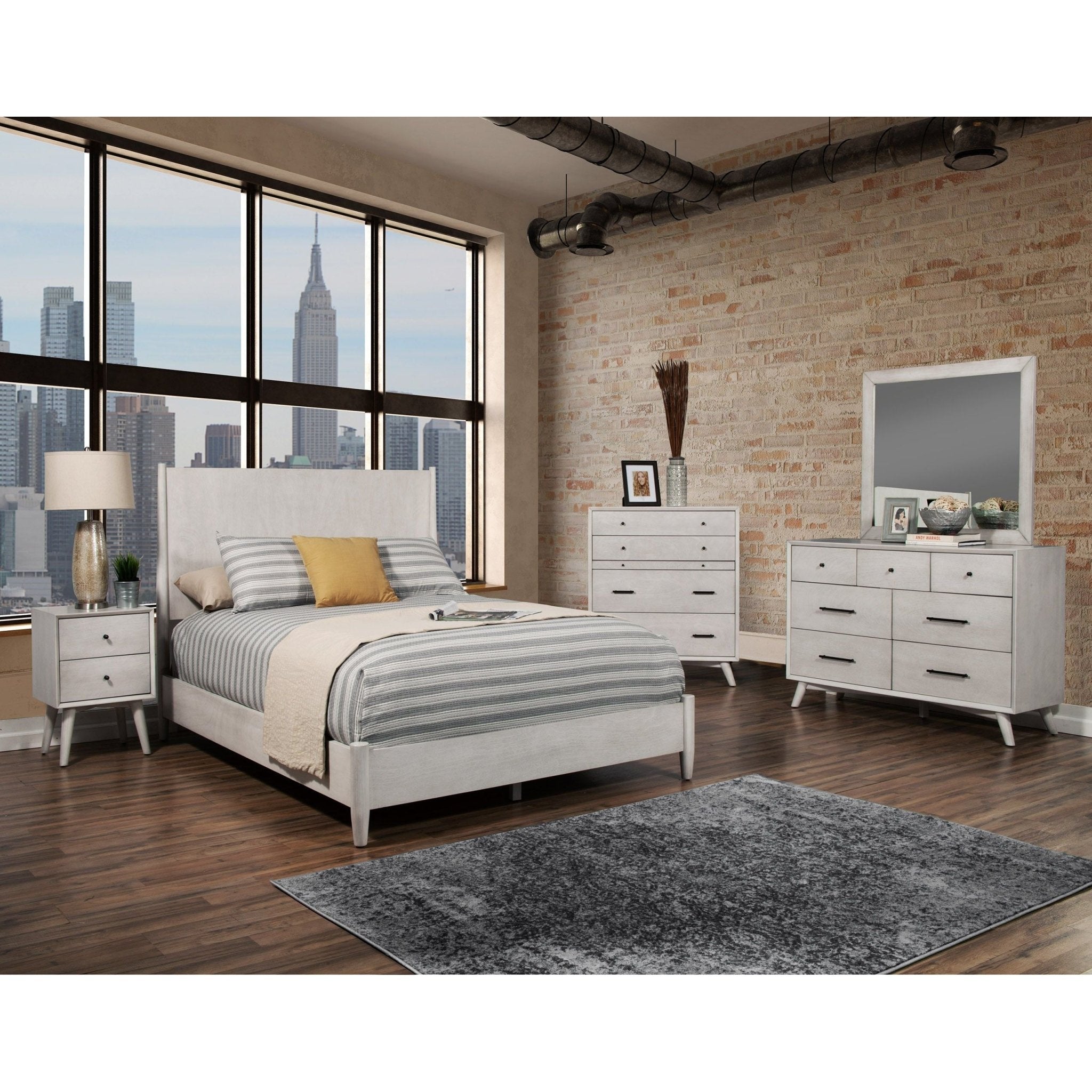 Cama con paneles Flynn, color gris