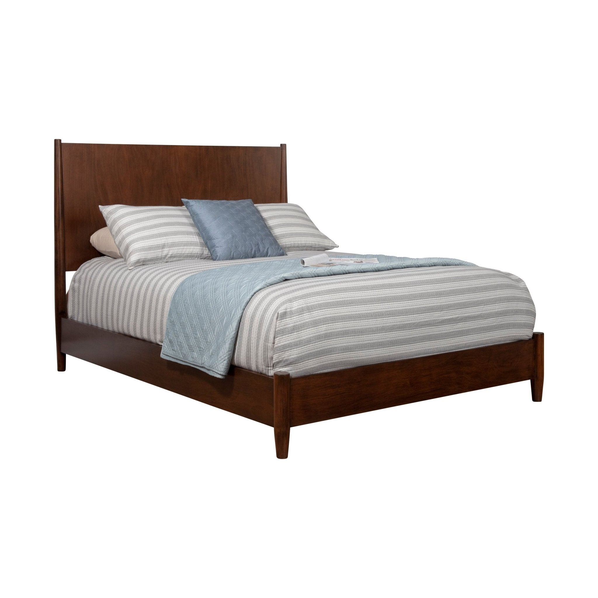 Cama con paneles Flynn, nogal
