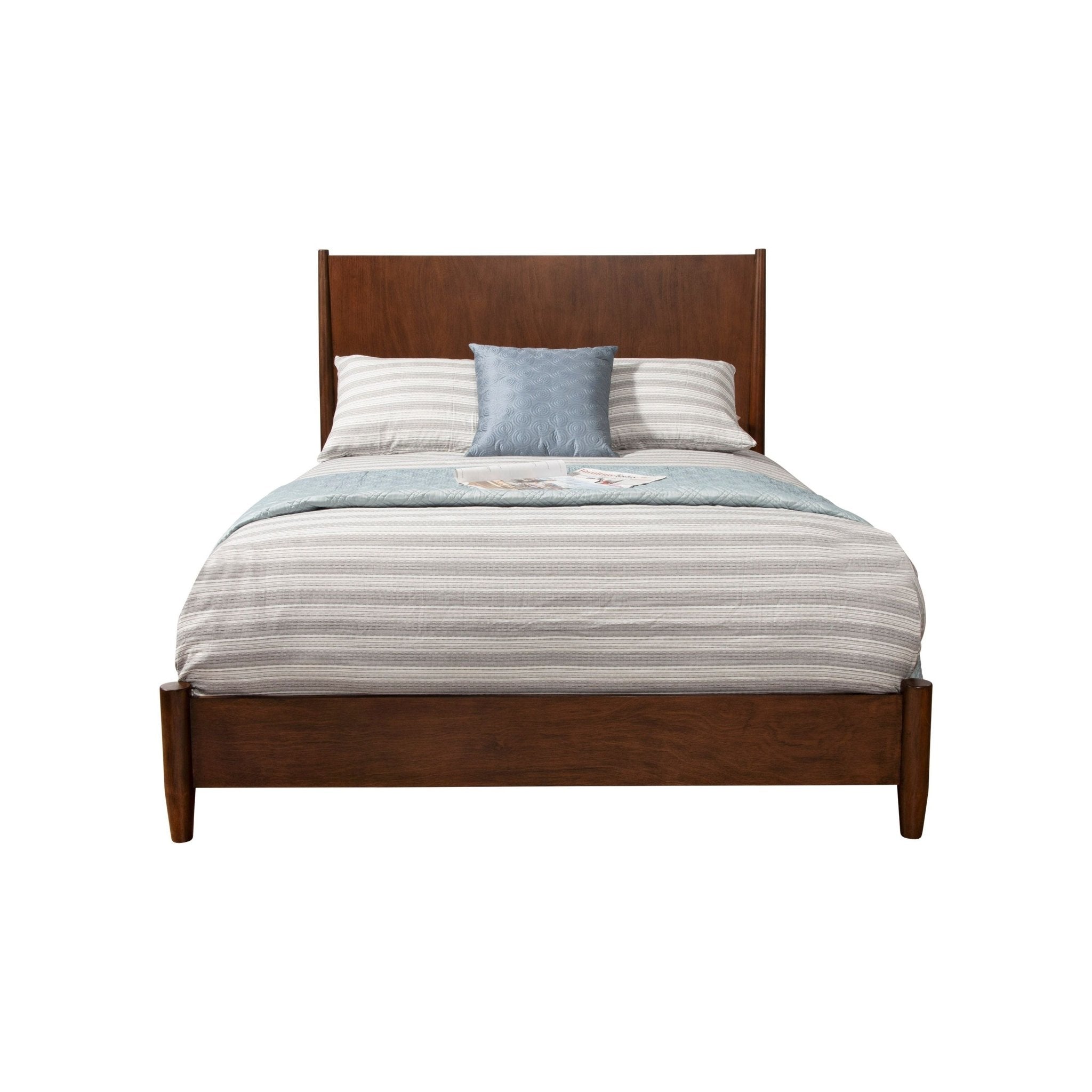 Cama con paneles Flynn, nogal