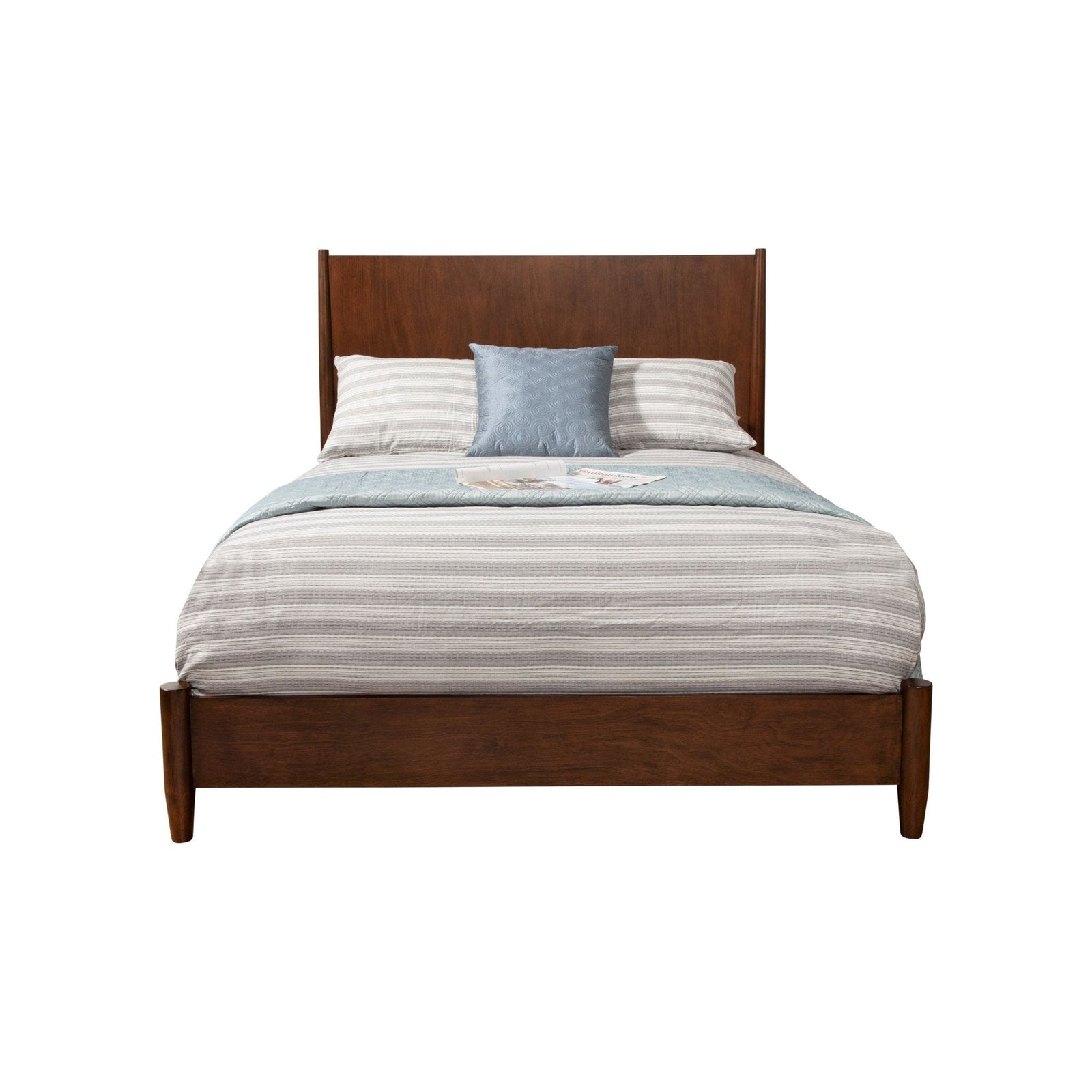 Cama con paneles Flynn, nogal