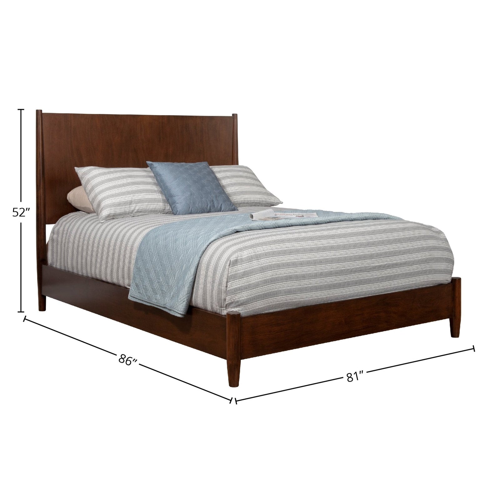 Cama con paneles Flynn, nogal