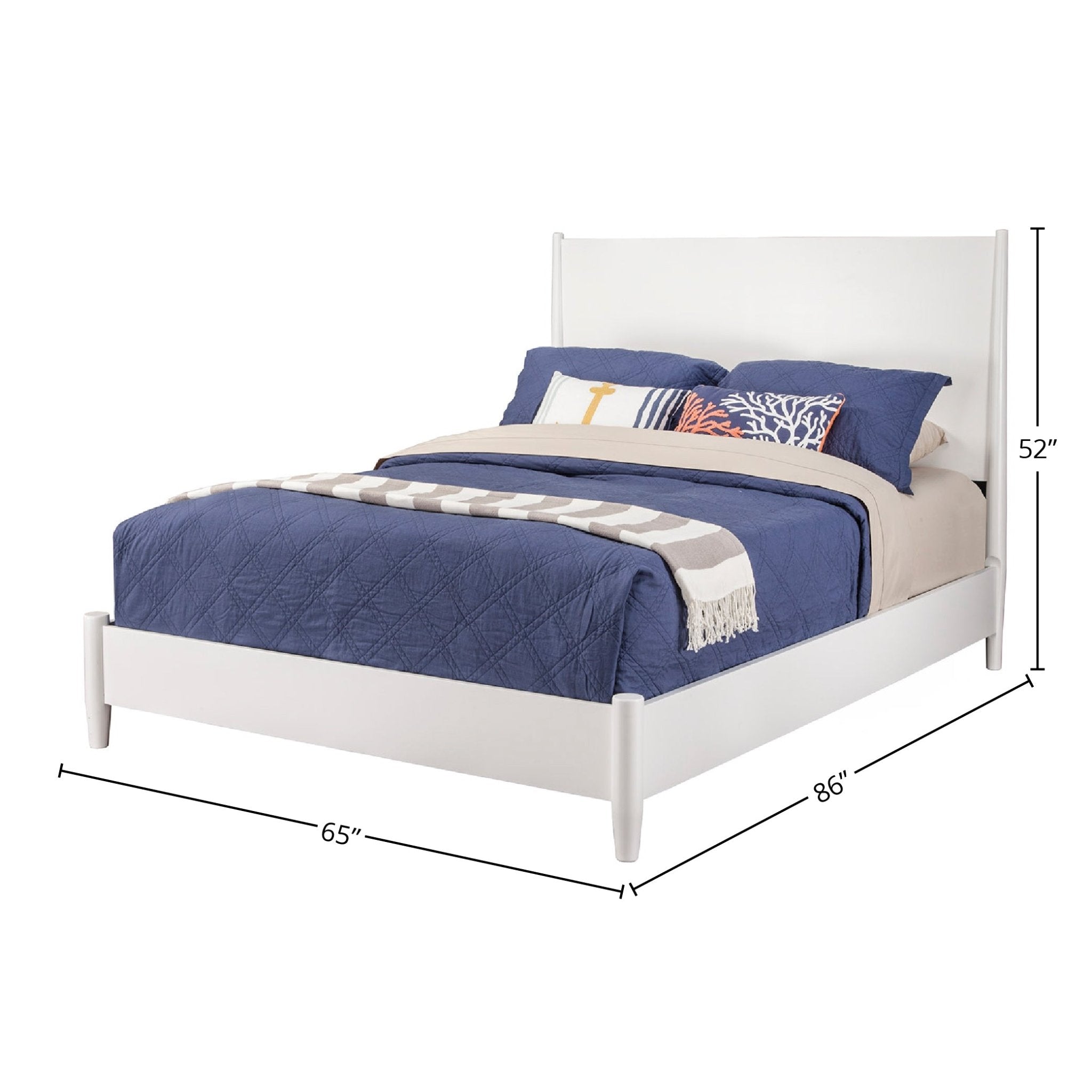 Cama con paneles Flynn, color blanco