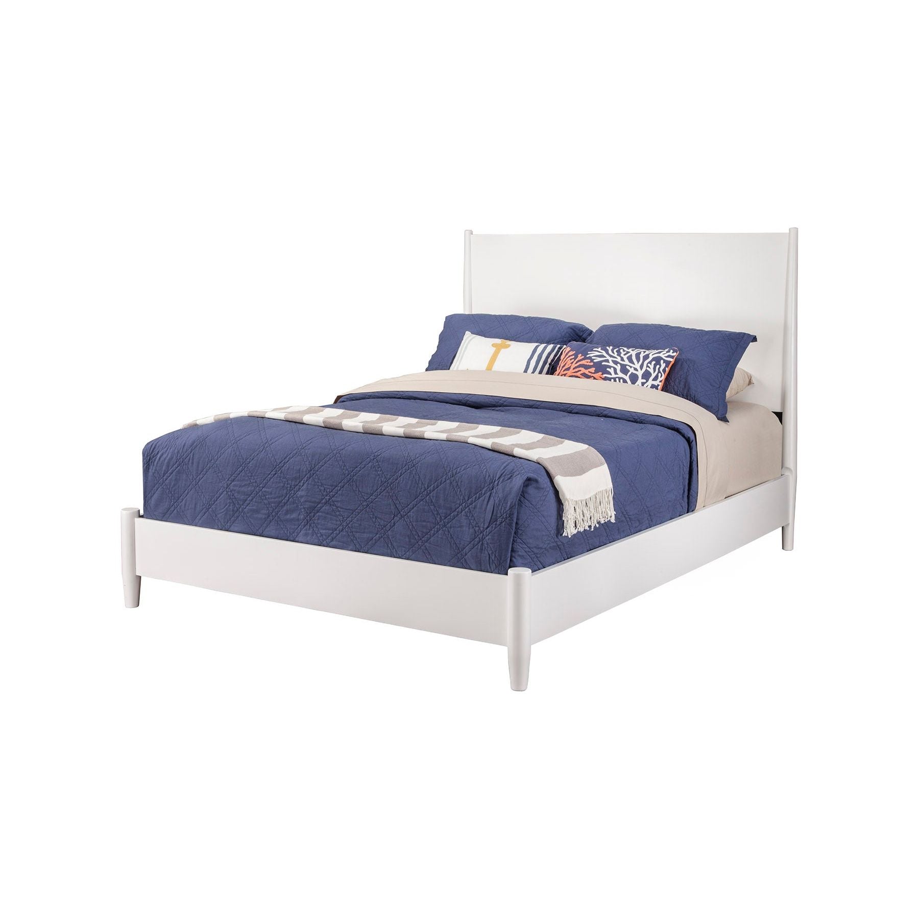 Cama con paneles Flynn, color blanco