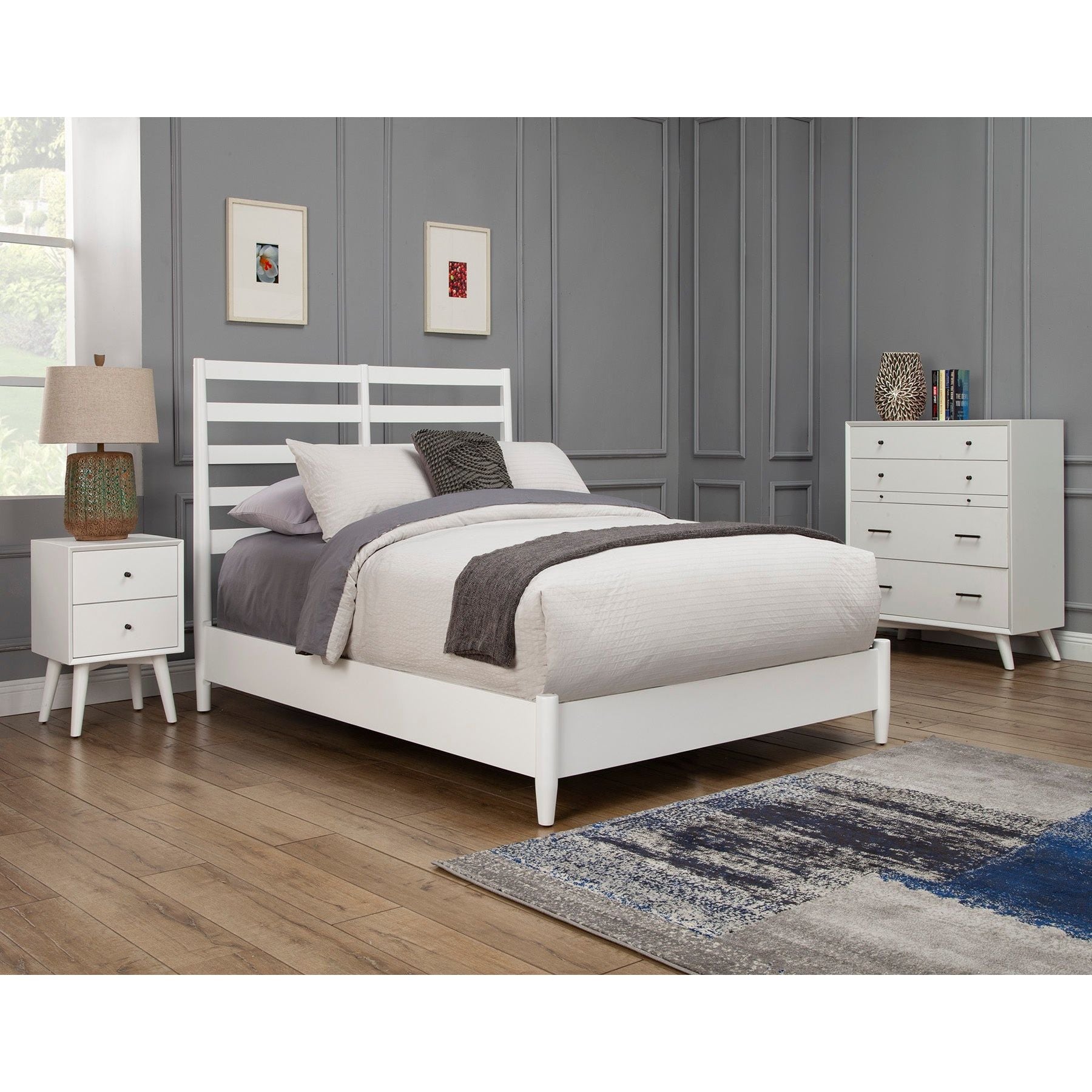 Cama retro Flynn, color blanco