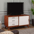 Consola de TV pequeña Flynn, color castaño/blanco