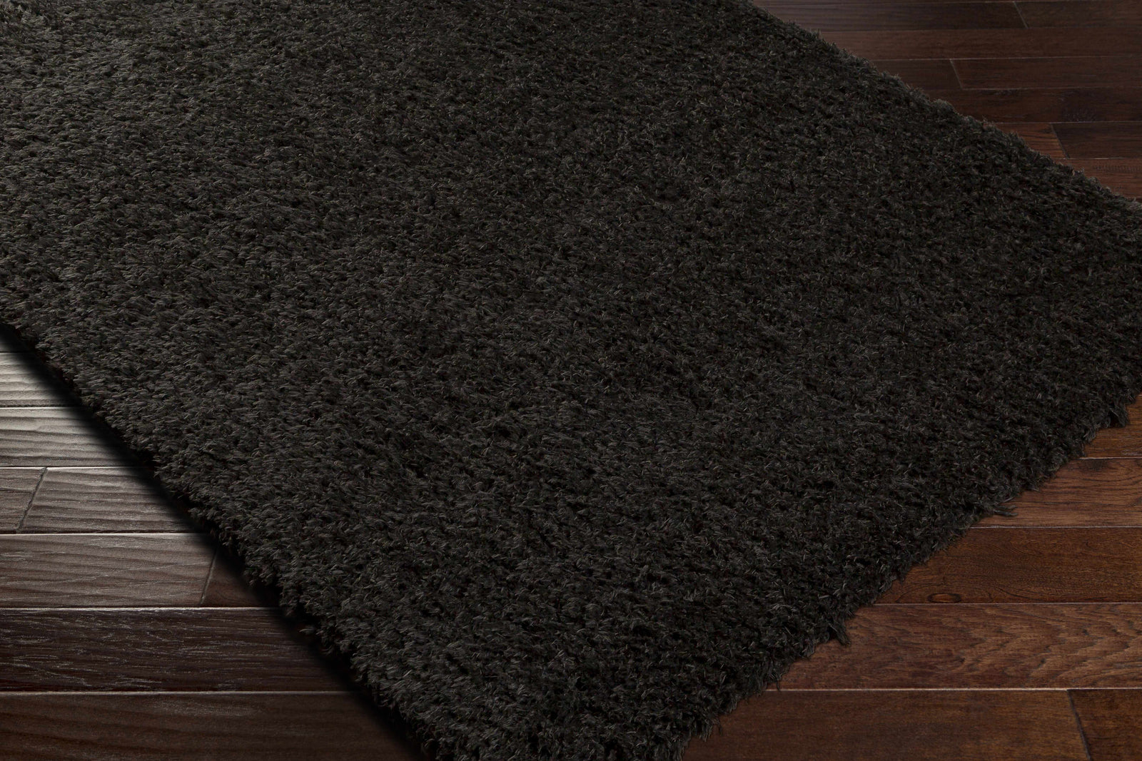 Alfombra peluda negra sólida Siari