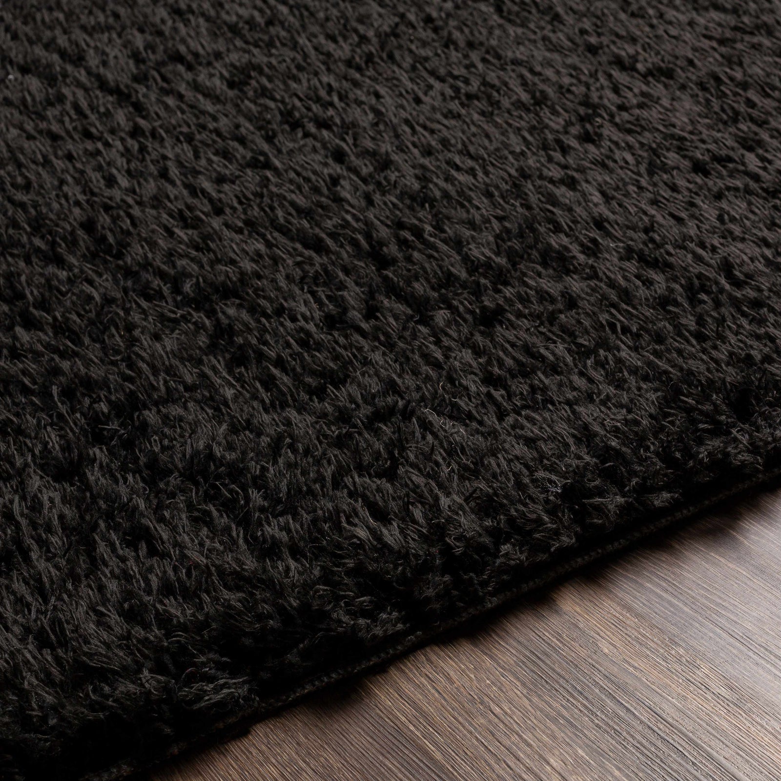 Alfombra peluda negra sólida Siari