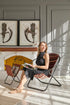 Silla plegable Kilim turca con estructura de metal
