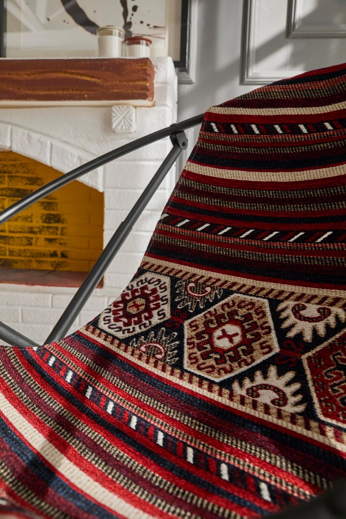 Silla plegable Kilim turca con estructura de metal