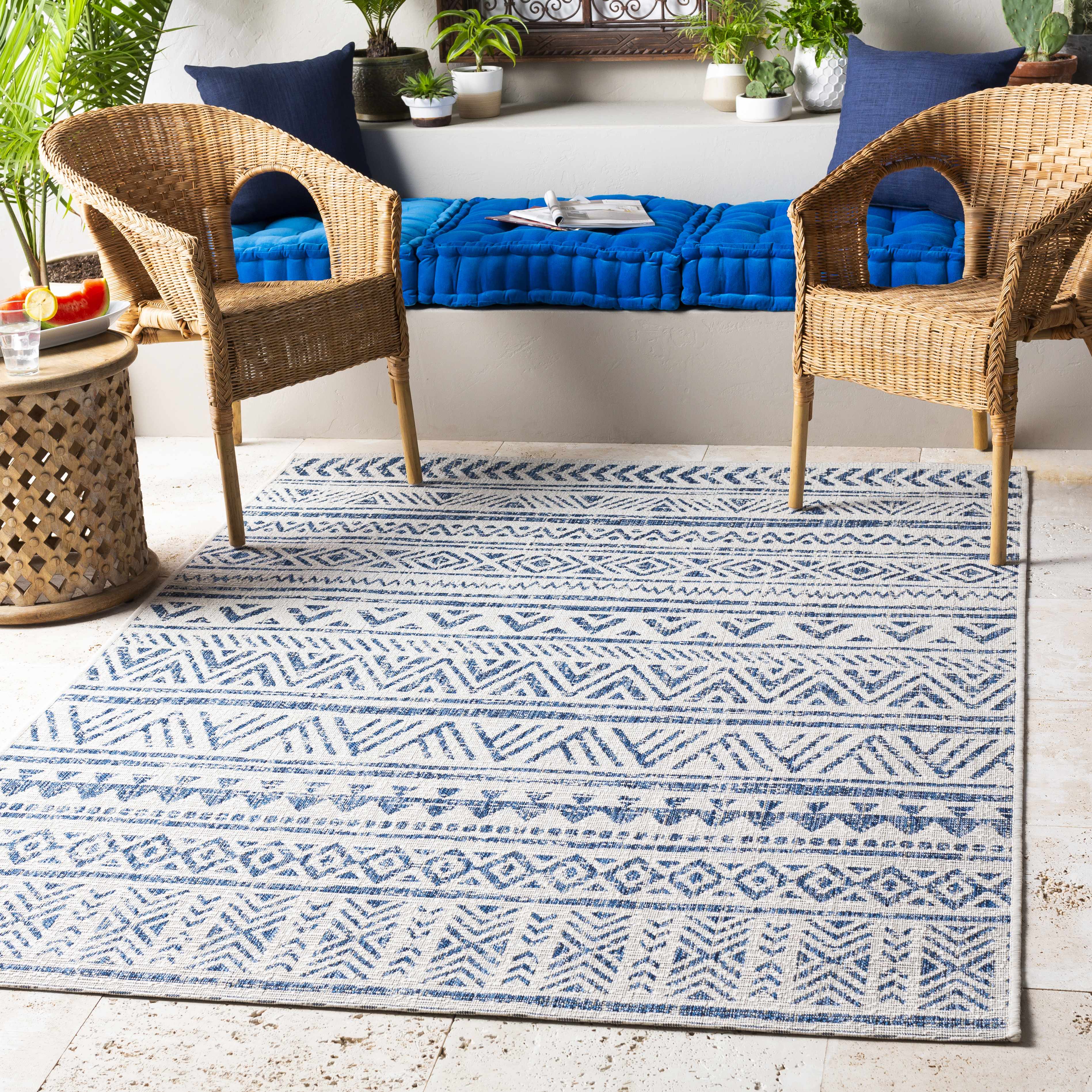 Alfombra de alto rendimiento con estampado integral Novato Navy
