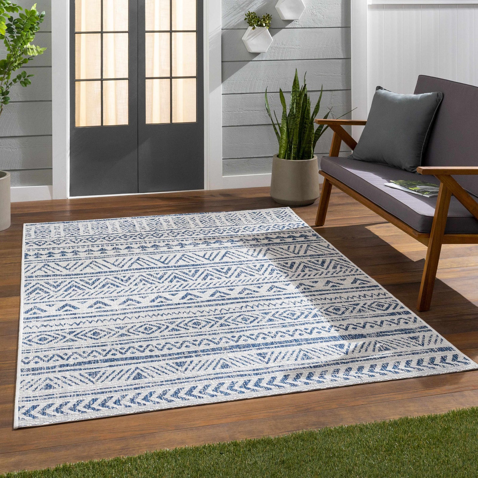 Alfombra de alto rendimiento con estampado integral Novato Navy