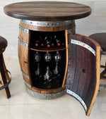 Juego de mesa de bar de roble, altura de mostrador, tablero de madera y vidrio, almacenamiento en gabinete, taburetes de bar, bar en casa, cueva de hombre - Hecho a mano en una empresa familiar