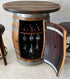 Juego de mesa de bar de roble, altura de mostrador, tablero de madera y vidrio, almacenamiento en gabinete, taburetes de bar, bar en casa, cueva de hombre - Hecho a mano en una empresa familiar