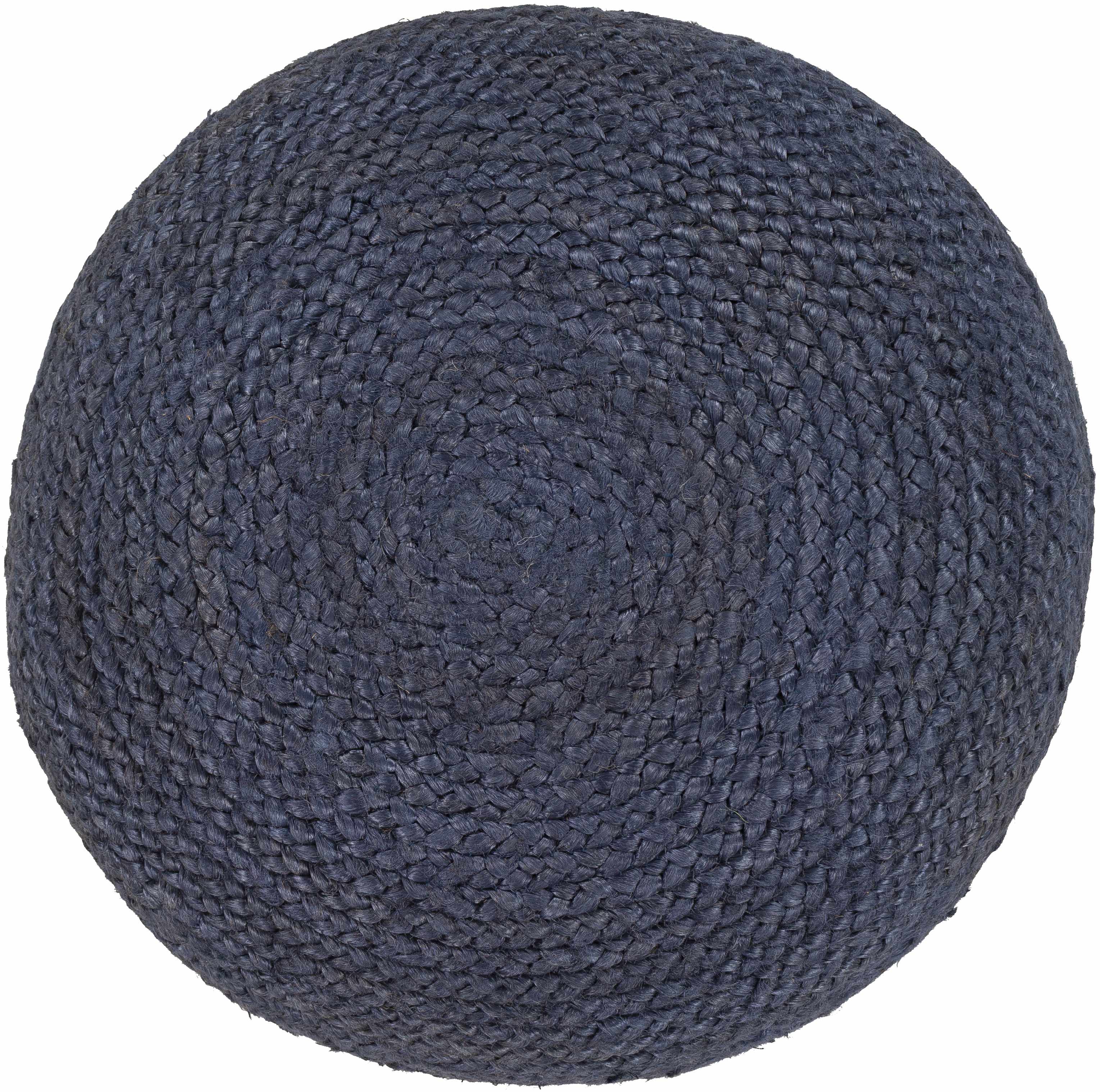 Puf de punto de yute azul marino Gail