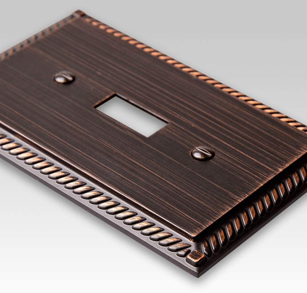 Georgian Aged Bronze Cast - 2 Toggle Wallplate