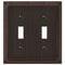 Georgian Aged Bronze Cast - 2 Toggle Wallplate