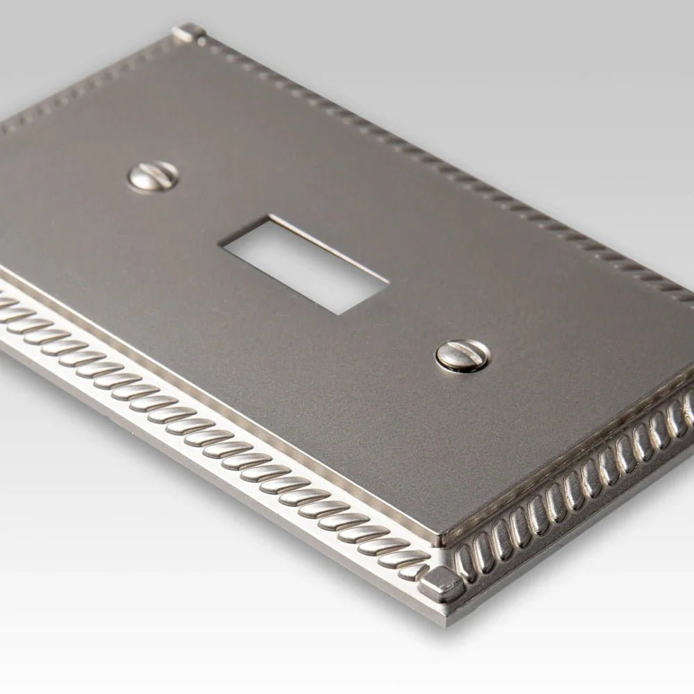 Georgian Satin Nickel Cast - 1 Toggle Wallplate