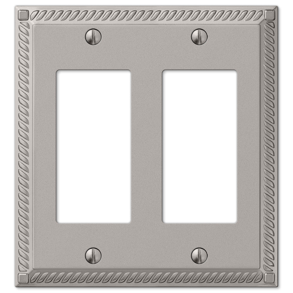 Placa de pared de níquel satinado fundido de estilo georgiano con 2 balancines