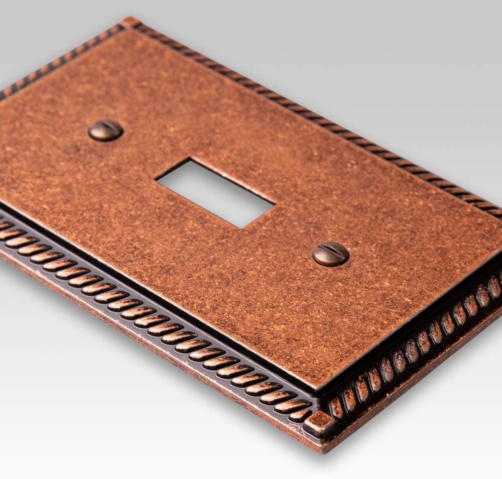 Placa de pared con conector para cable, fundición de bronce envejecido georgiano