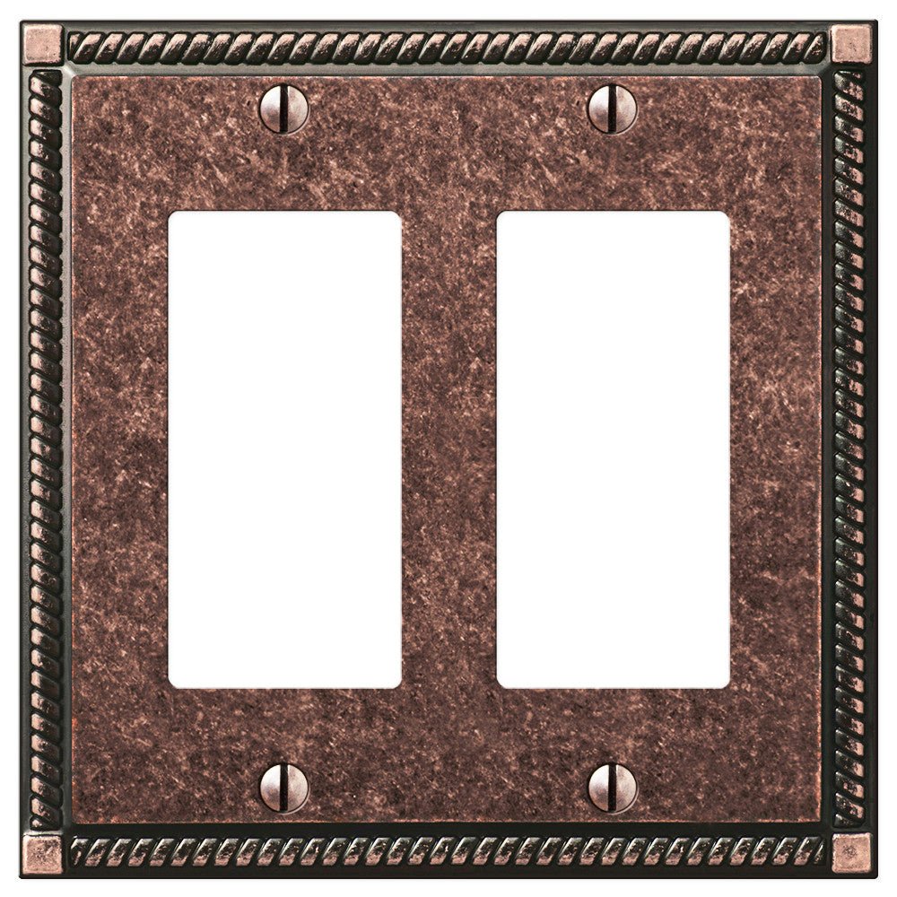 Placa de pared de bronce envejecido de estilo georgiano con dos balancines