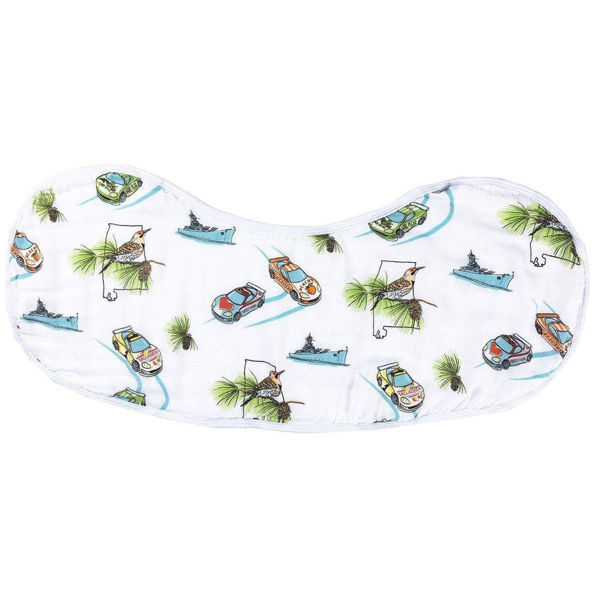 Conjunto de regalo: manta de muselina para envolver al bebé Alabama y paño eructador/babero combinado