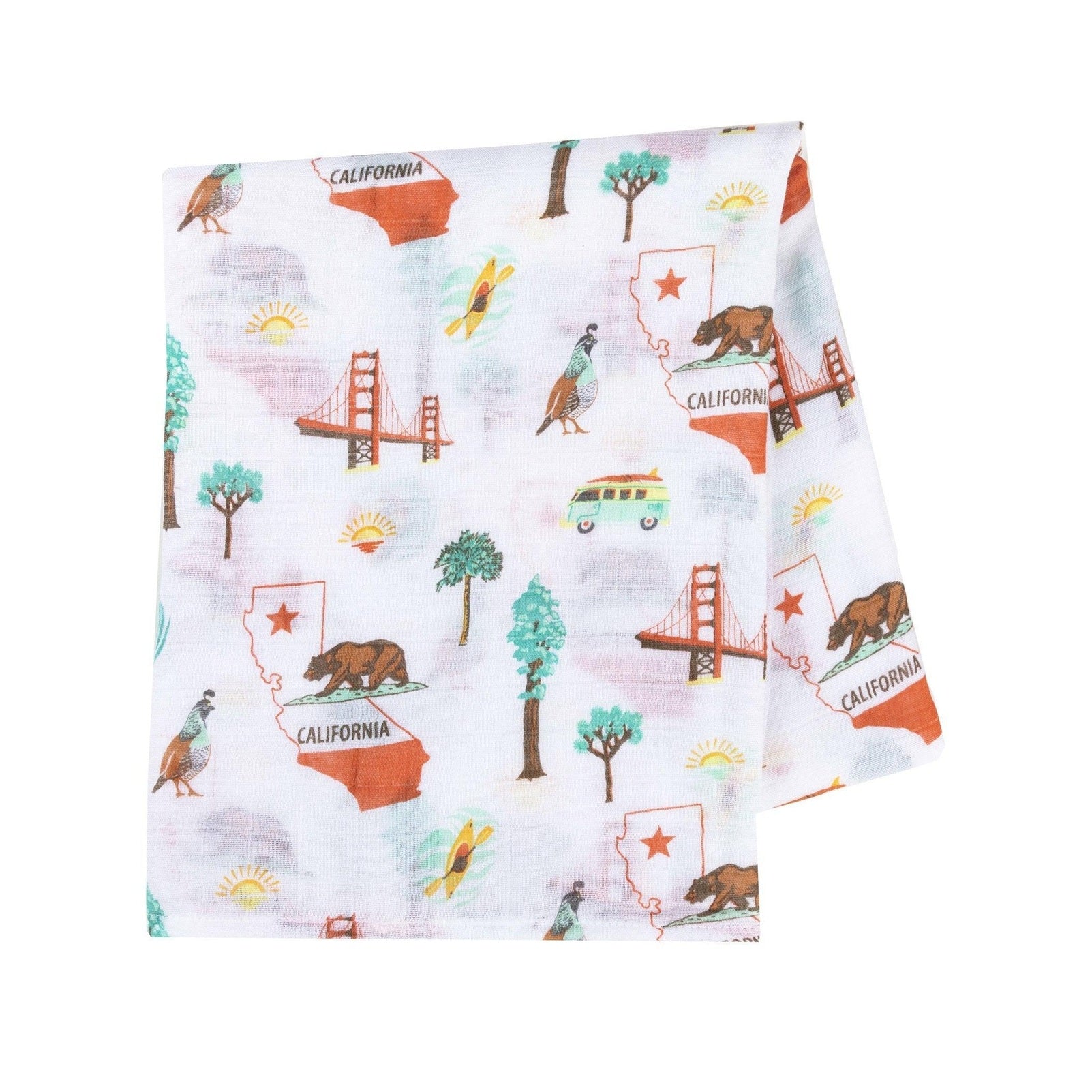 Conjunto de regalo: manta de muselina para envolver al bebé y paño eructador/babero combinados de California Baby