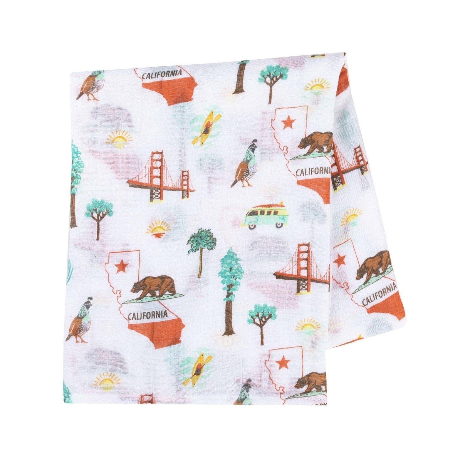 Conjunto de regalo: manta de muselina para envolver al bebé y paño eructador/babero combinados de California Baby
