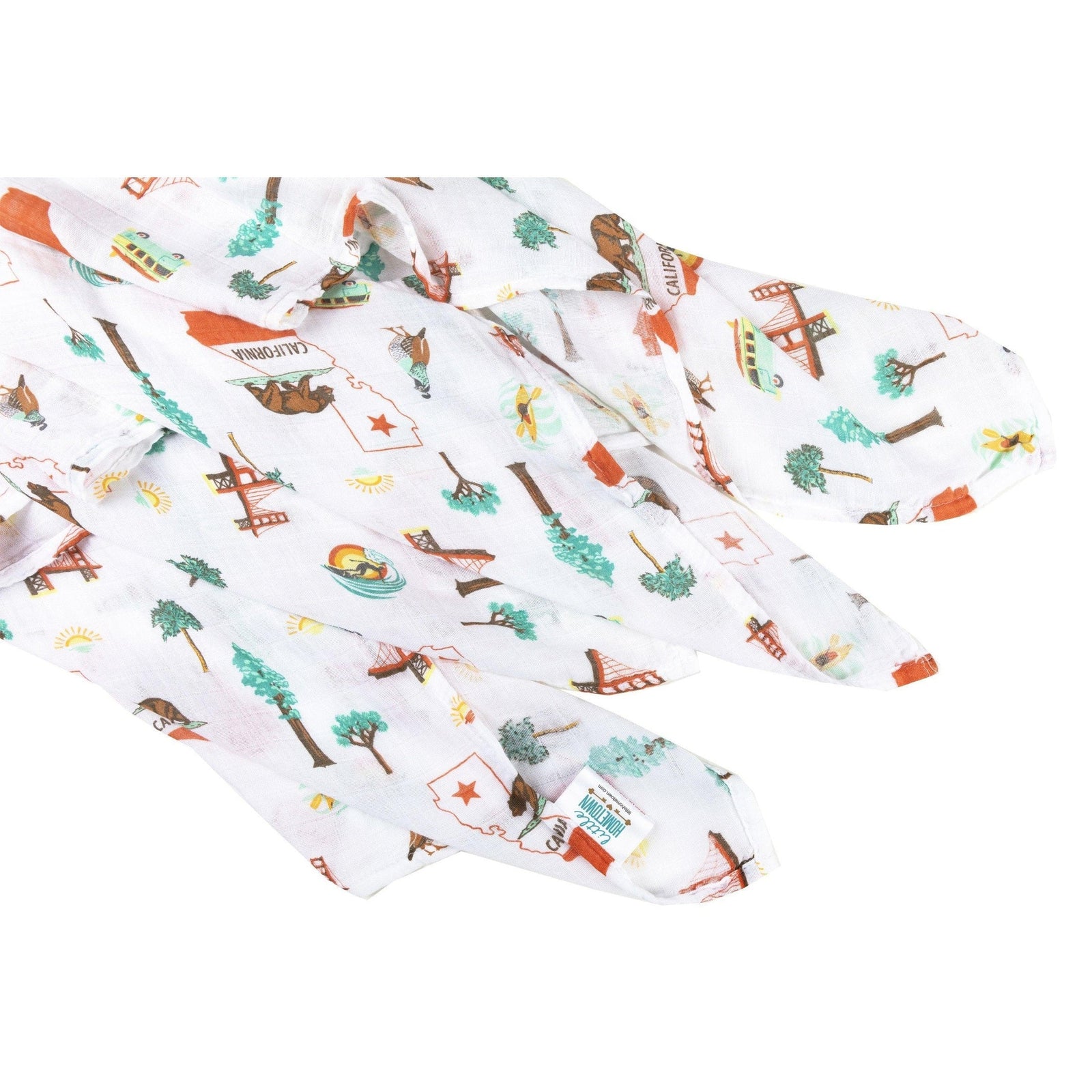 Conjunto de regalo: manta de muselina para envolver al bebé y paño eructador/babero combinados de California Baby