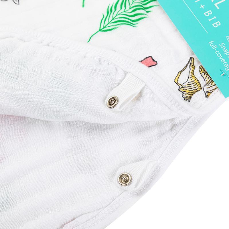 Conjunto de regalo: manta de muselina para envolver al bebé y paño eructador/babero combinados de Florida Baby (floral)