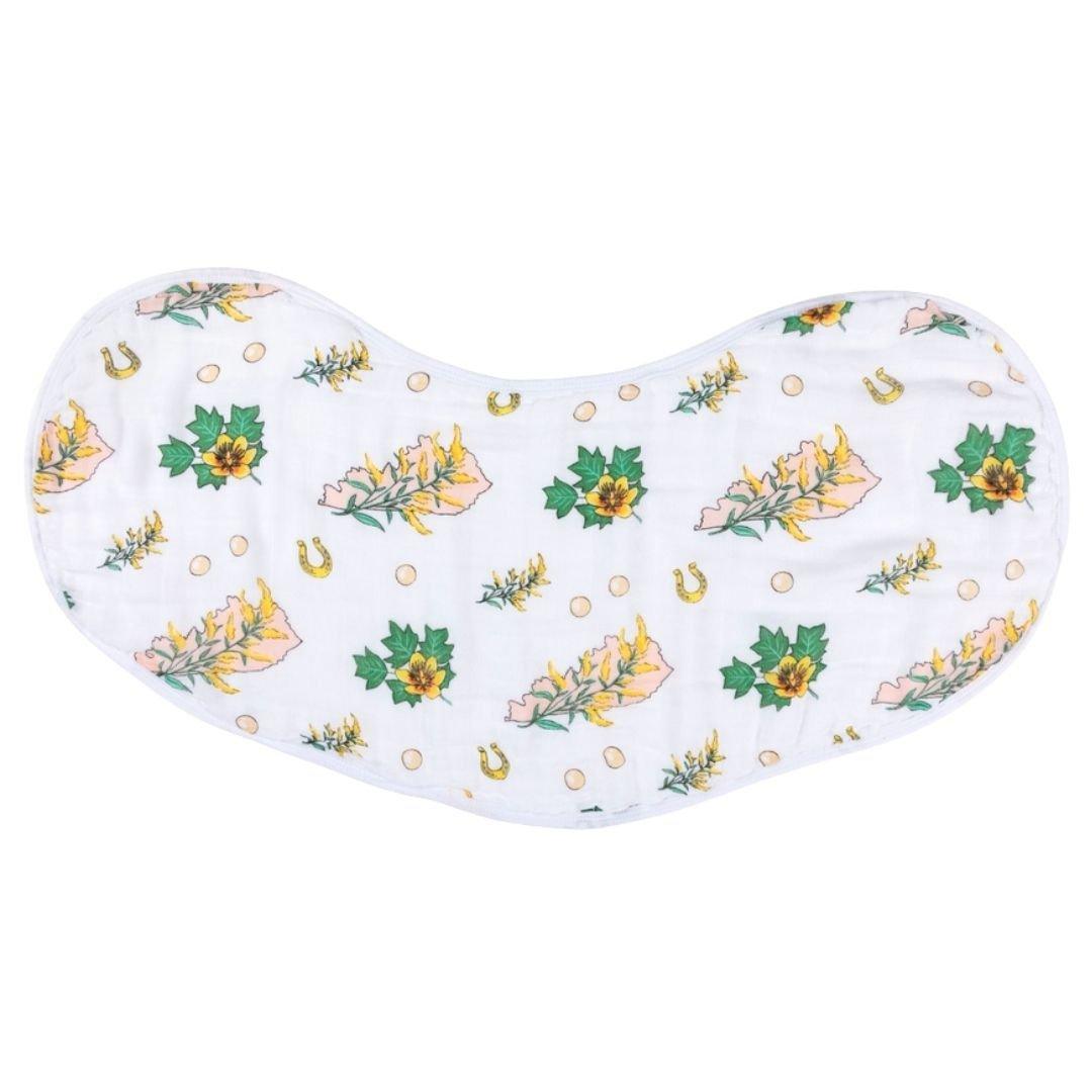 Conjunto de regalo: manta de muselina para envolver al bebé y paño para eructar/babero combinados de Kentucky Baby (floral)