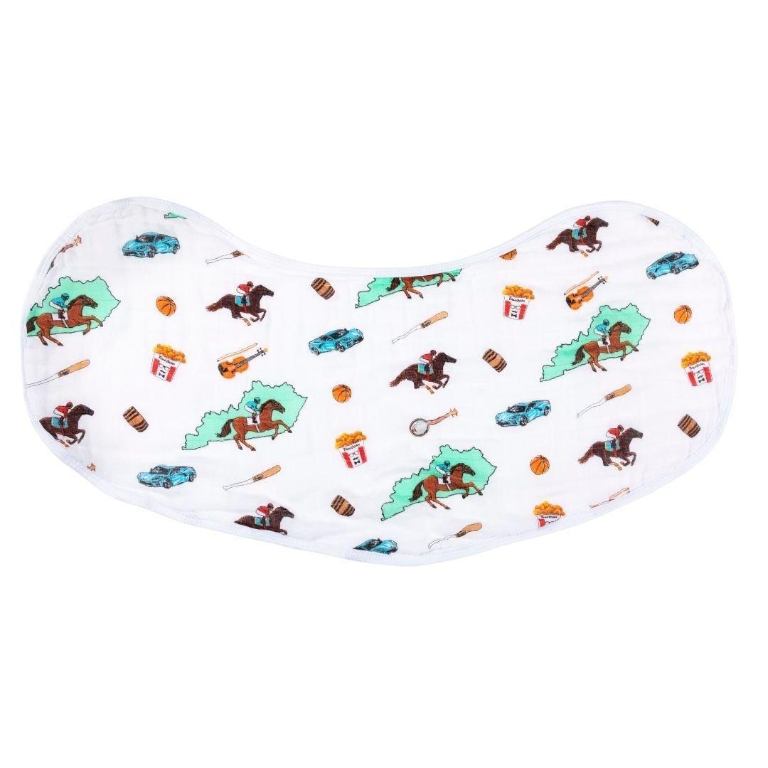 Conjunto de regalo: manta de muselina para envolver al bebé y paño para eructar/babero combinados de Kentucky Baby