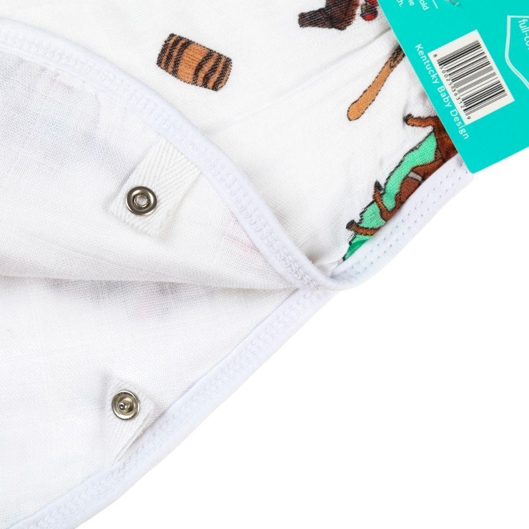 Conjunto de regalo: manta de muselina para envolver al bebé y paño para eructar/babero combinados de Kentucky Baby