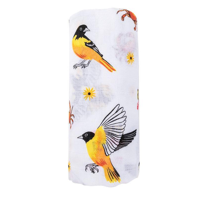Conjunto de regalo: manta de muselina para envolver al bebé y paño eructador/babero combinados de Maryland Baby