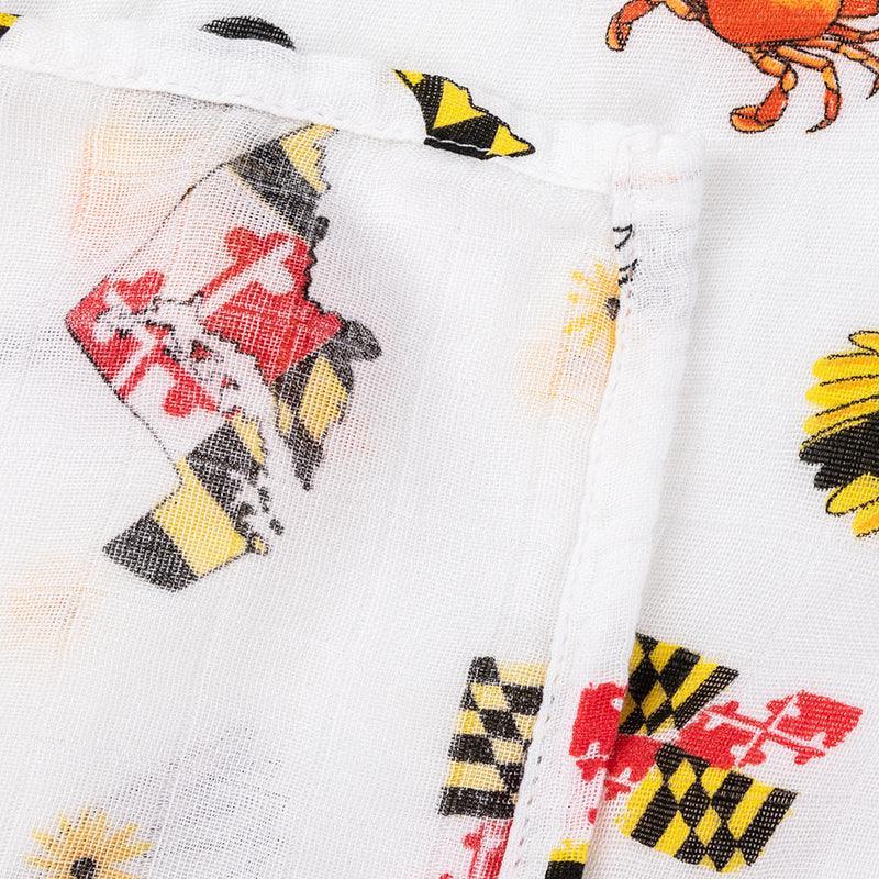 Conjunto de regalo: manta de muselina para envolver al bebé y paño eructador/babero combinados de Maryland Baby
