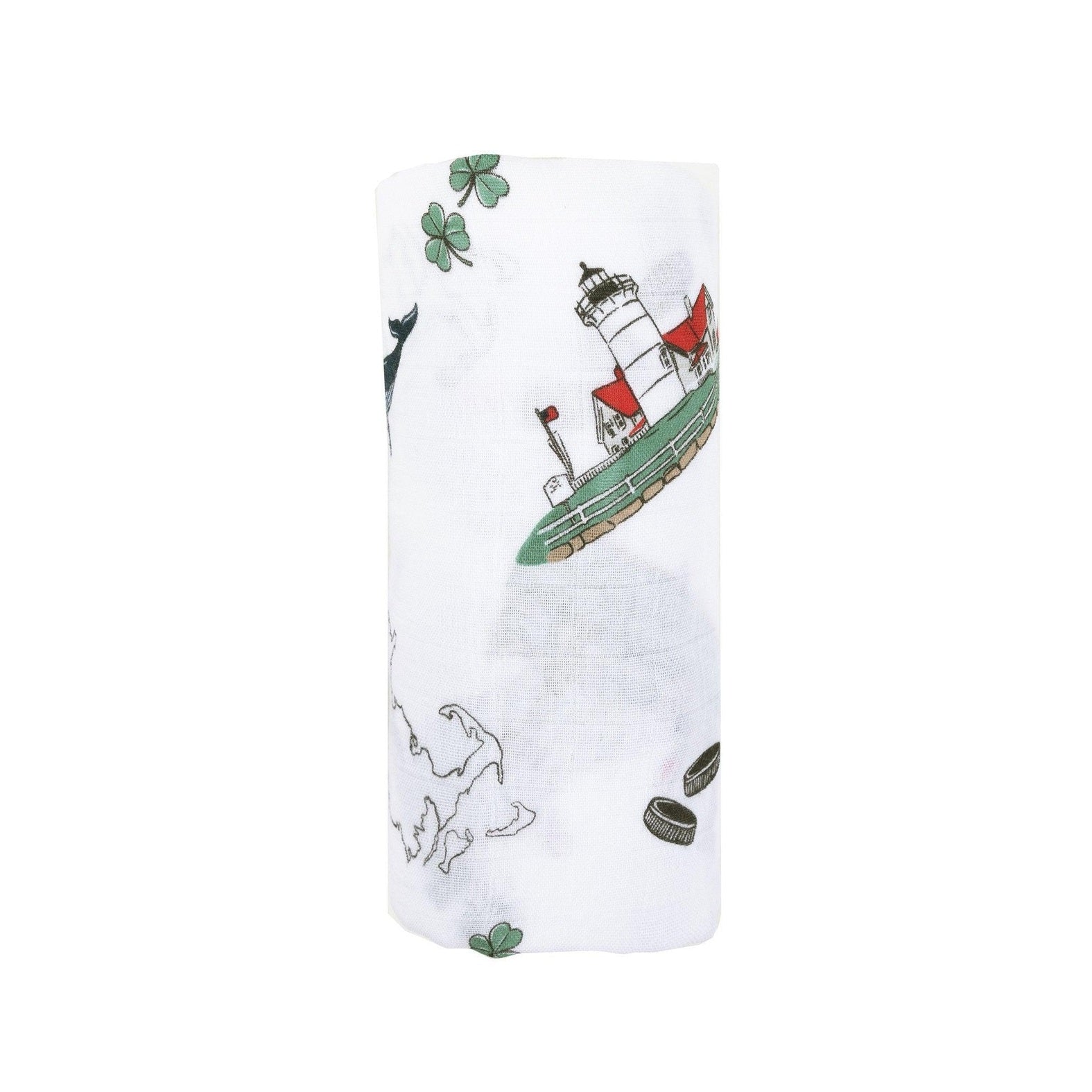 Conjunto de regalo: manta de muselina para envolver al bebé y paño para eructar/babero combinados de Massachusetts Baby