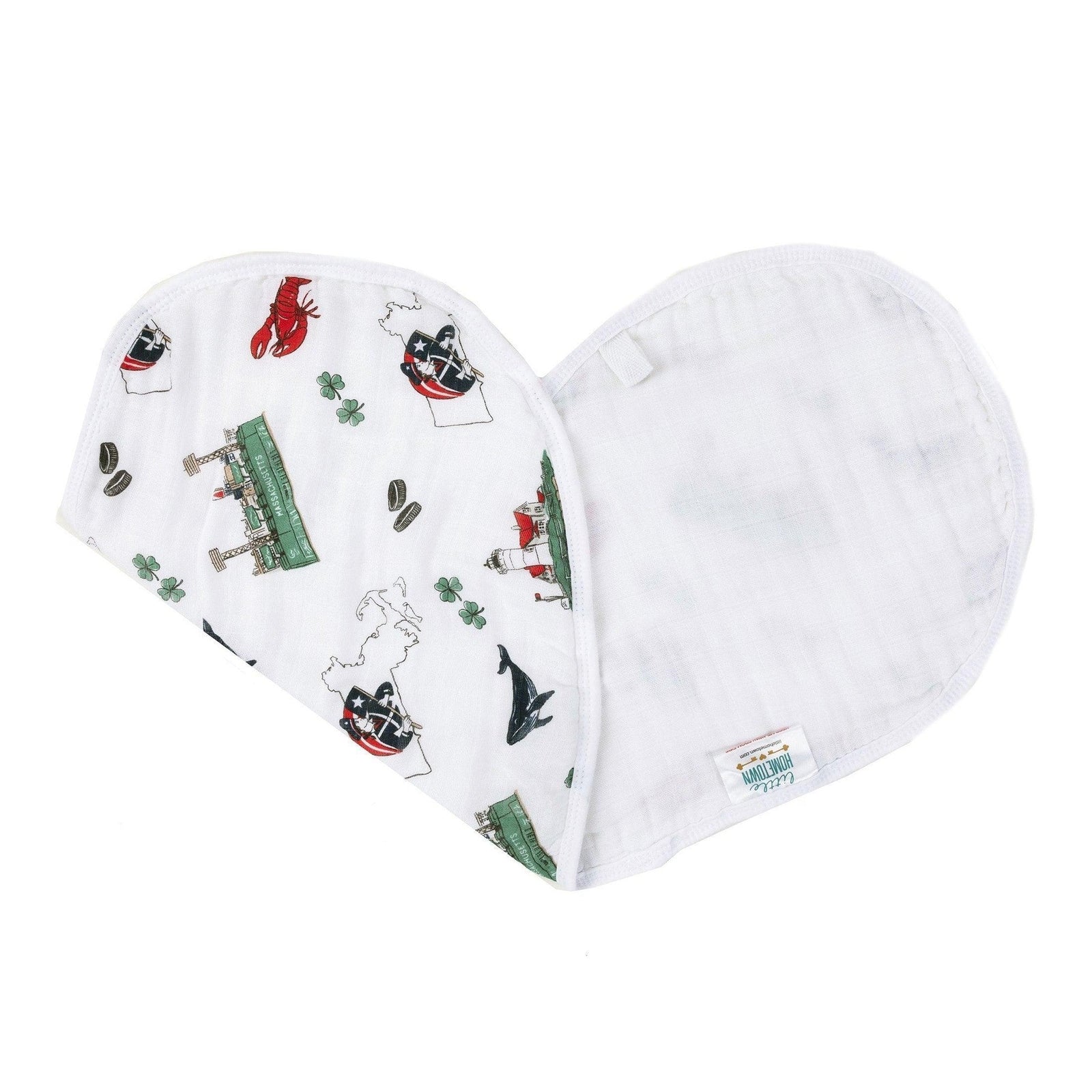 Conjunto de regalo: manta de muselina para envolver al bebé y paño para eructar/babero combinados de Massachusetts Baby