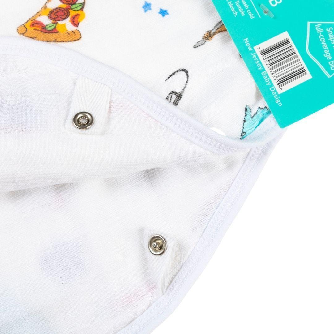 Conjunto de regalo: manta de muselina para envolver al bebé y paño para eructar/babero combinados de New Jersey Baby